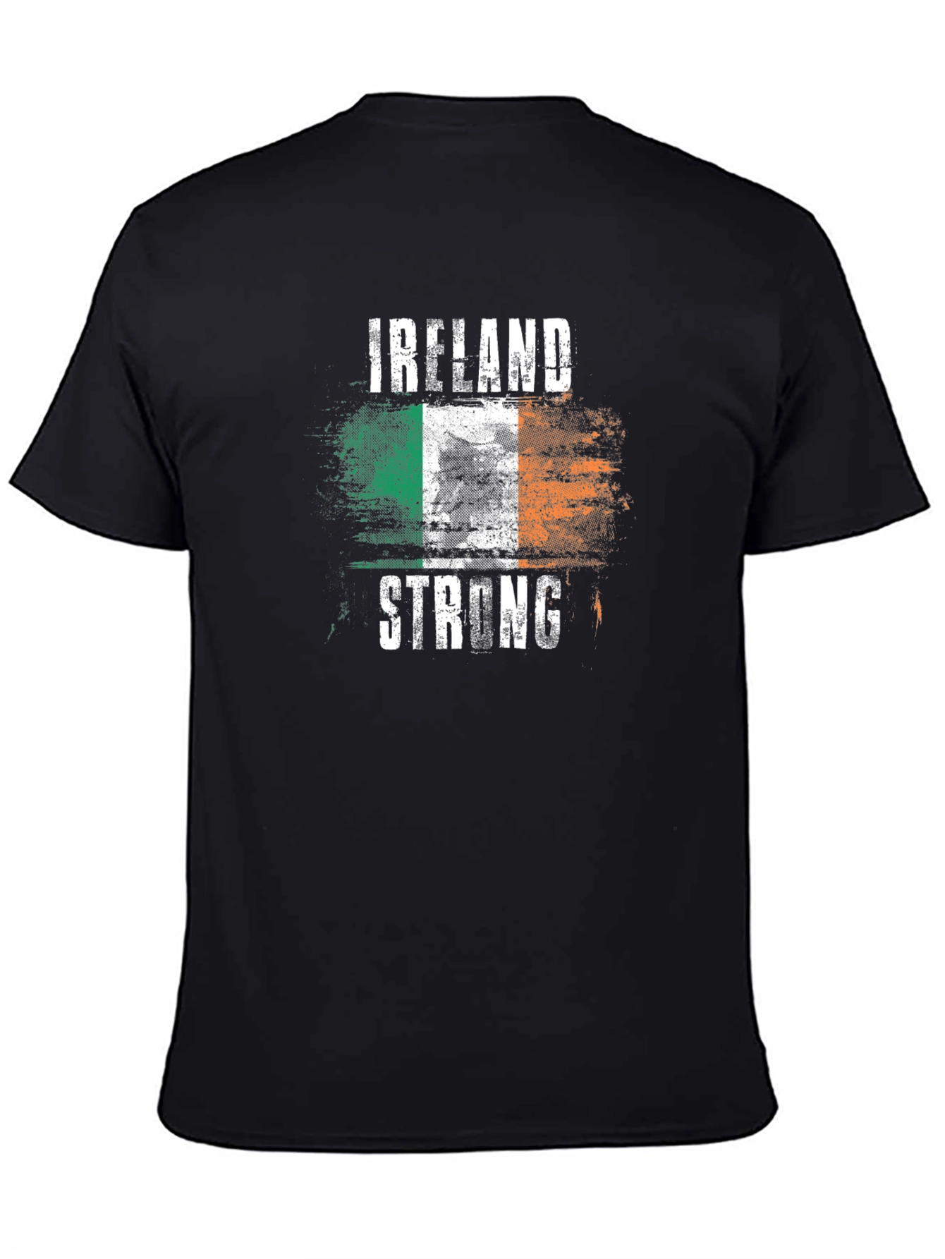 Camiseta Negra Irlanda Fuerte Diseño Bandera