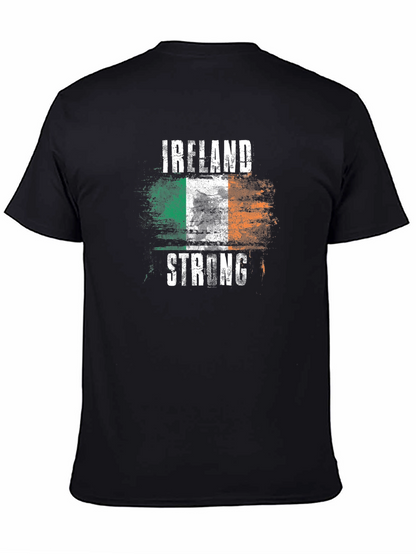 Camiseta Negra Irlanda Fuerte Diseño Bandera