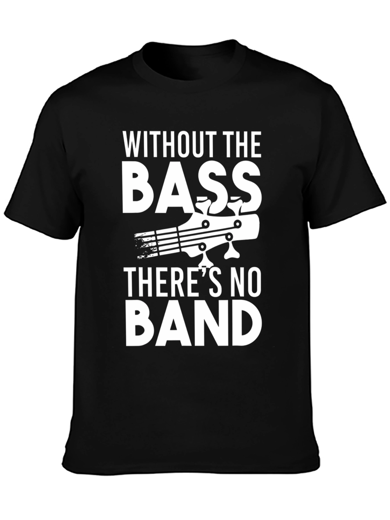 Camiseta Negra de Bajista: Sin Bajo No Hay Banda
