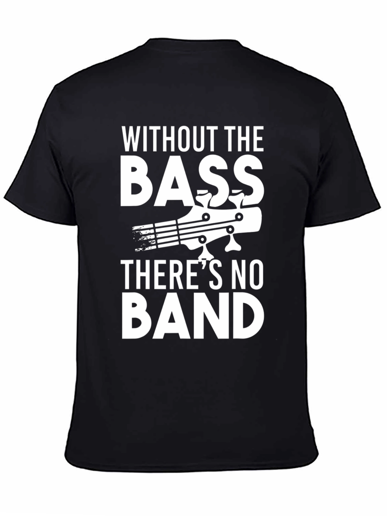 Camiseta Negra de Bajista: Sin Bajo No Hay Banda