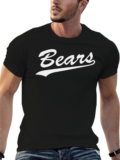 Camiseta Negra Bears Estilo Retro para Hombre