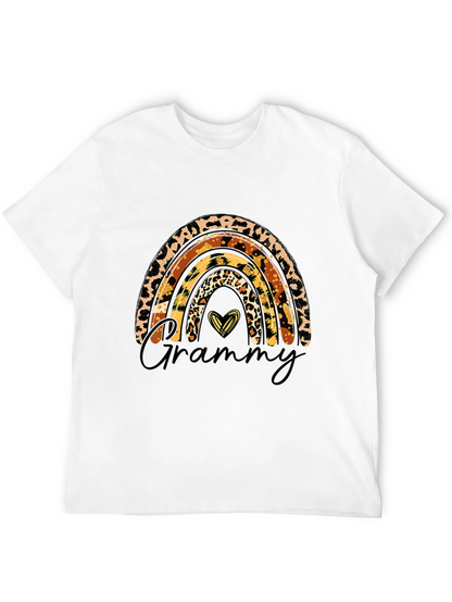 Camiseta Negra Diseño Grammy Arcoíris Animal Print