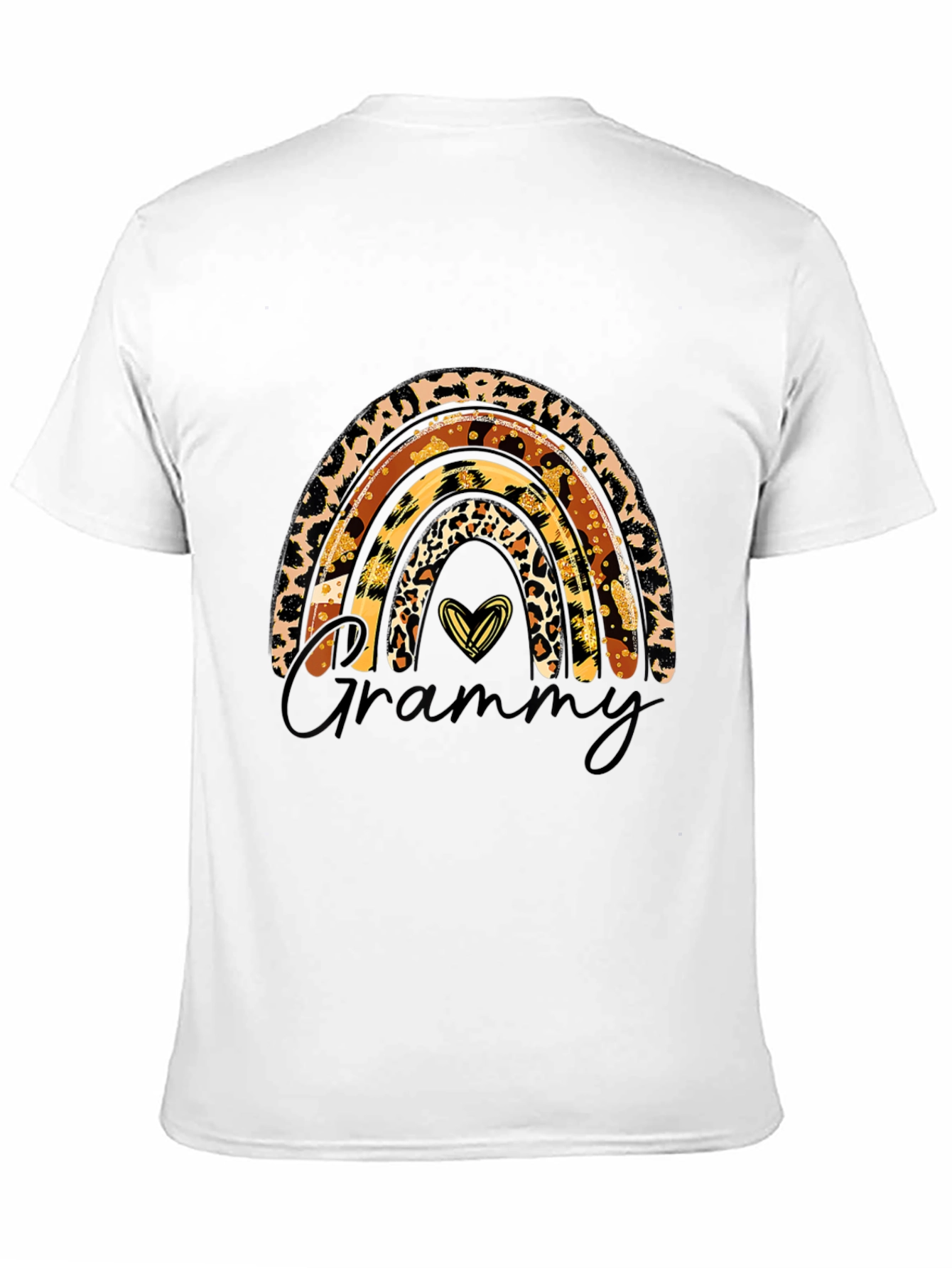 Camiseta Negra Diseño Grammy Arcoíris Animal Print