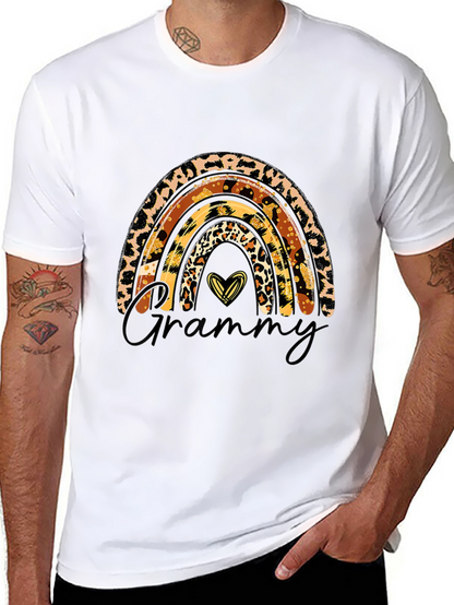 Camiseta Negra Diseño Grammy Arcoíris Animal Print