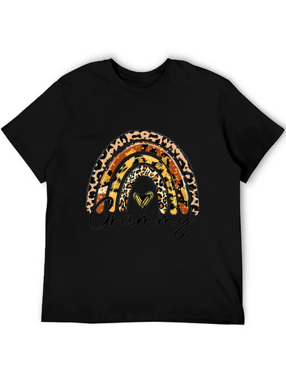 Camiseta Negra Diseño Grammy Arcoíris Animal Print