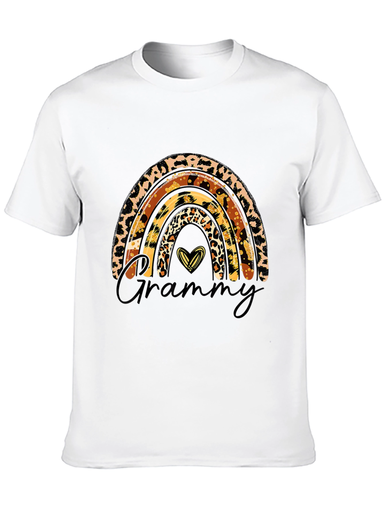 Camiseta Negra Diseño Grammy Arcoíris Animal Print