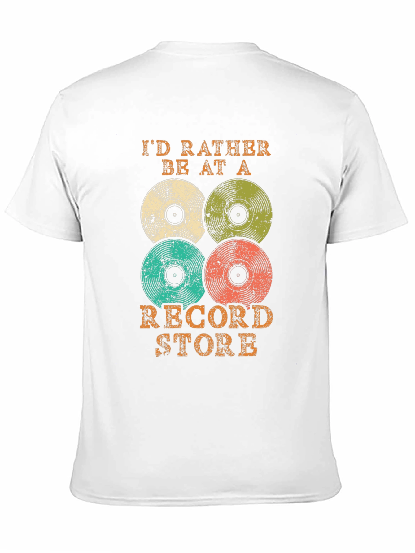 Camiseta Negra con Diseño de Vinilos Retro