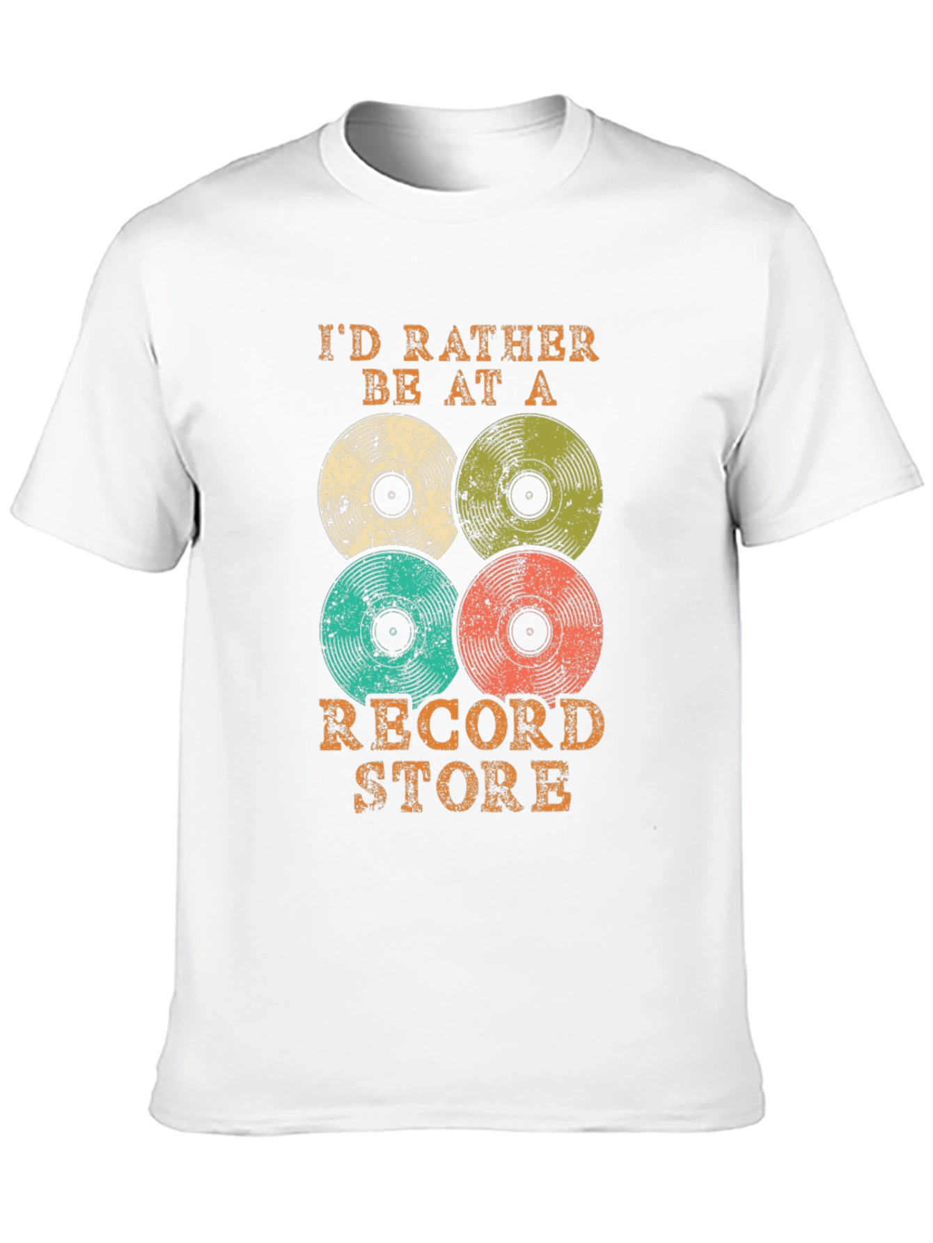 Camiseta Negra con Diseño de Vinilos Retro