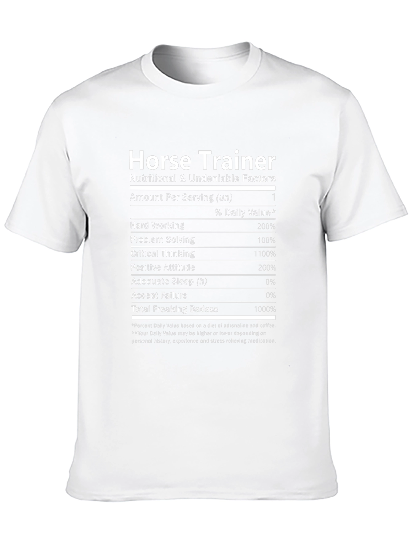 Camiseta Horse Trainer - Datos Nutricionales Divertidos