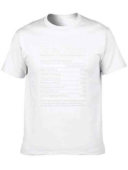 Camiseta Horse Trainer - Datos Nutricionales Divertidos