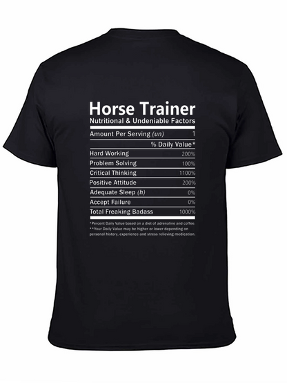Camiseta Horse Trainer - Datos Nutricionales Divertidos