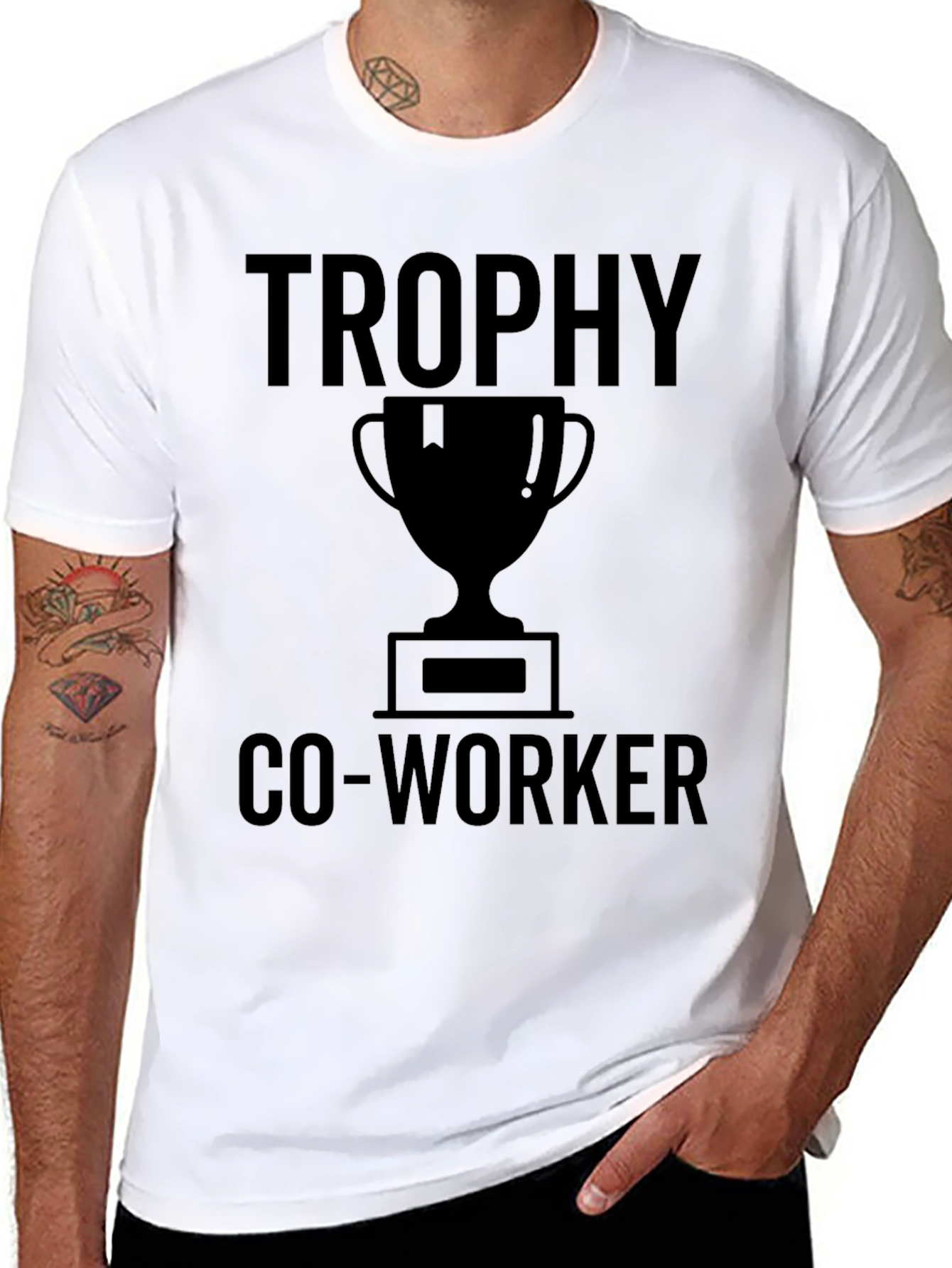 Camiseta Negra: Trofeo Co-worker