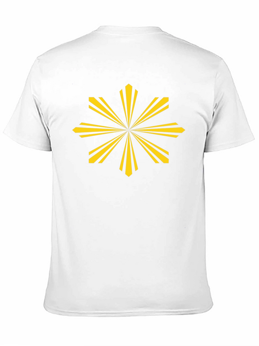 Camiseta Negra con Sol Amarillo Estilizado