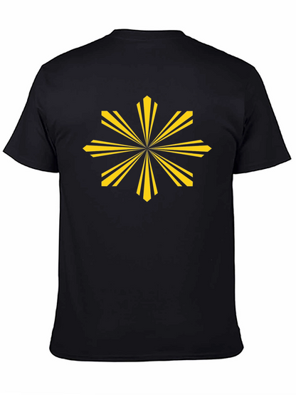 Camiseta Negra con Sol Amarillo Estilizado