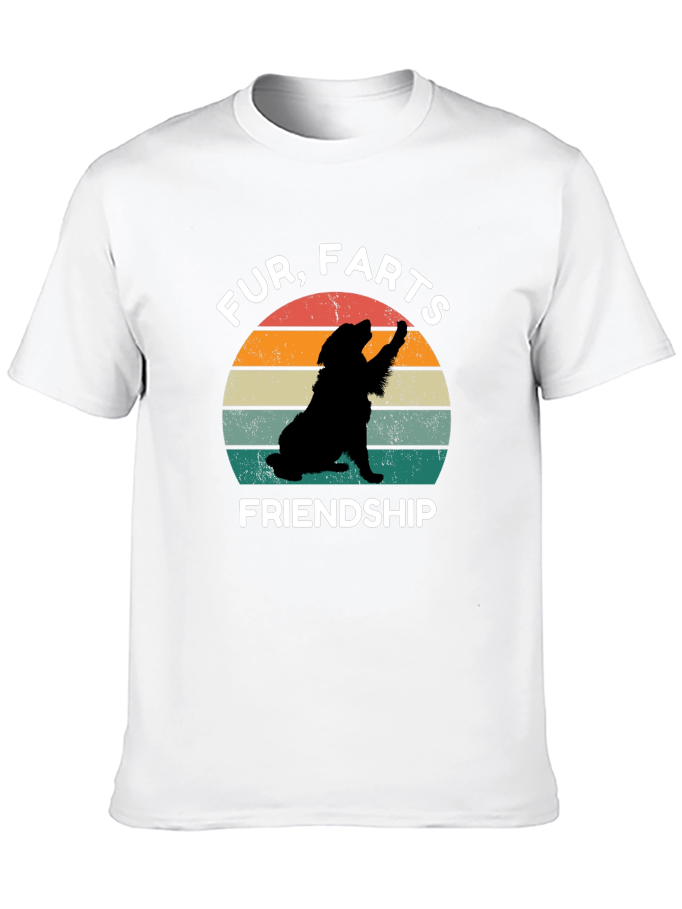 Camiseta Negra con Diseño Fur Farts Friendship