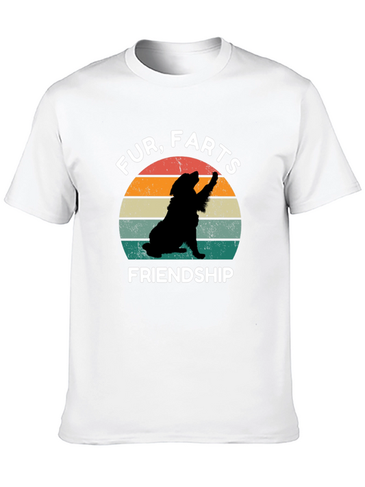 Camiseta Negra con Diseño Fur Farts Friendship