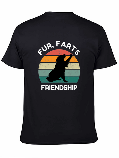 Camiseta Negra con Diseño Fur Farts Friendship