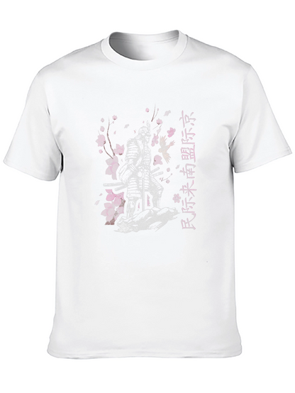 Camiseta Negra Samurai Flor de Cerezo