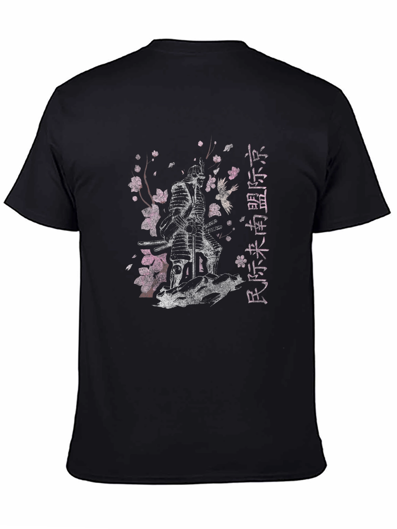 Camiseta Negra Samurai Flor de Cerezo