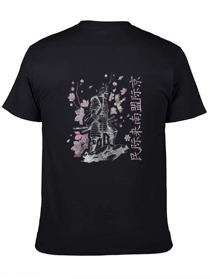 Camiseta Negra Samurai Flor de Cerezo