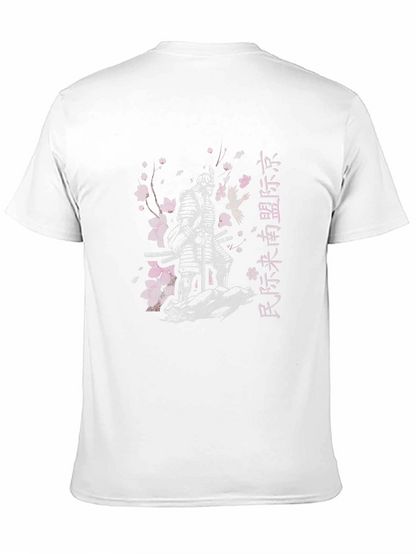 Camiseta Negra Samurai Flor de Cerezo
