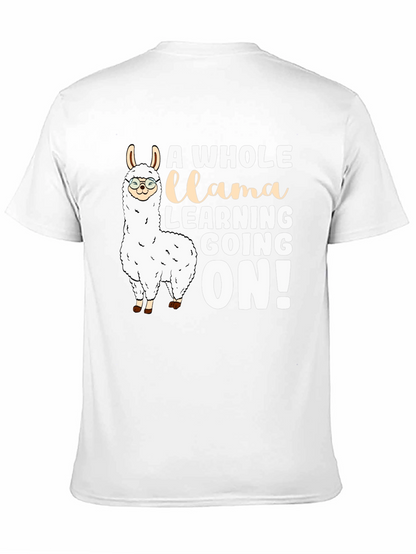 Camiseta Negra Divertida Llama Aprendiendo