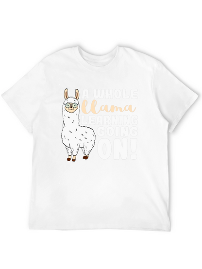 Camiseta Negra Divertida Llama Aprendiendo