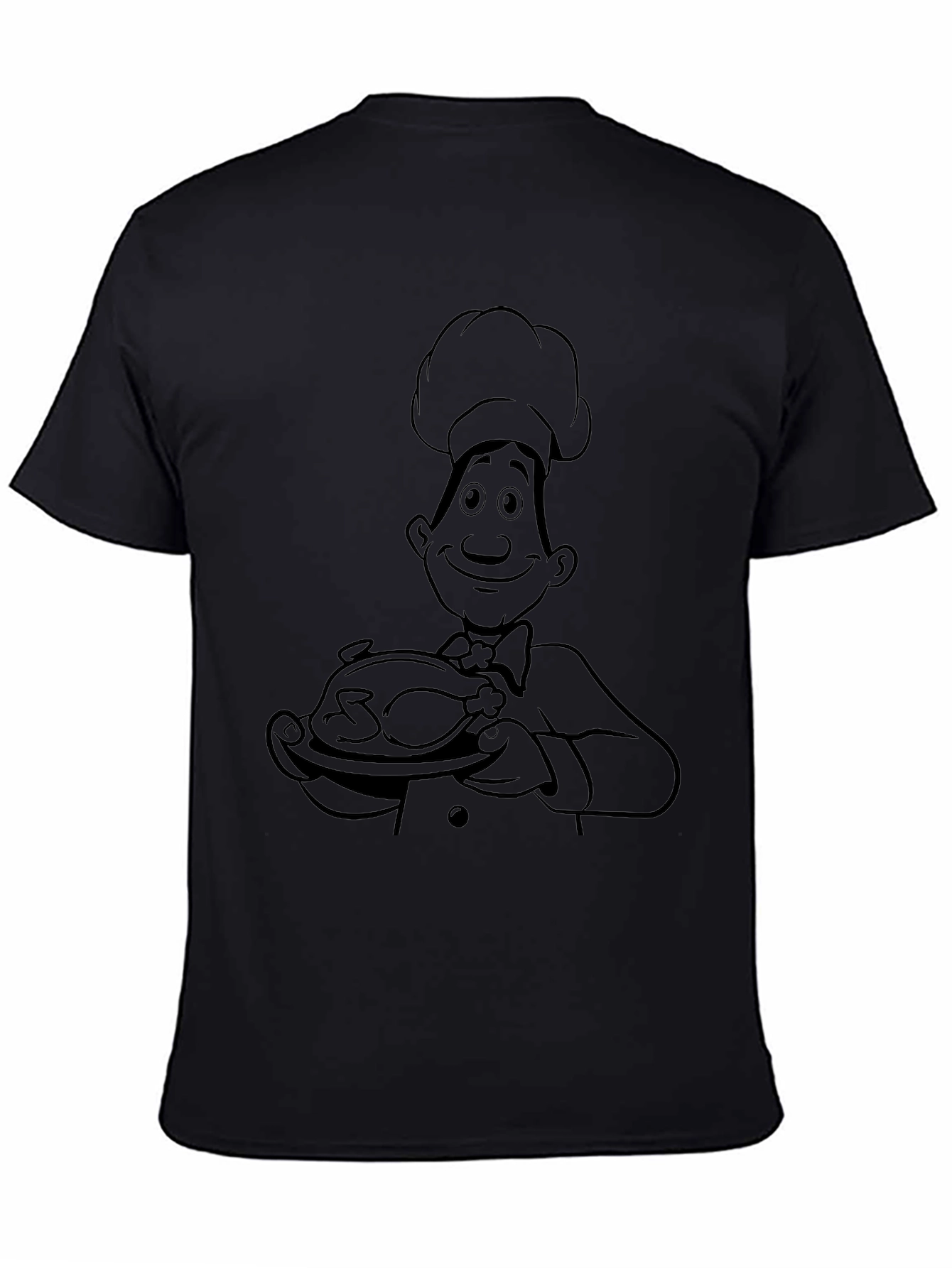 Camiseta Negra Chef con Pollo Asado - Estilo Casual