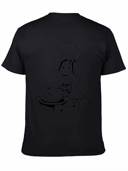 Camiseta Negra Chef con Pollo Asado - Estilo Casual