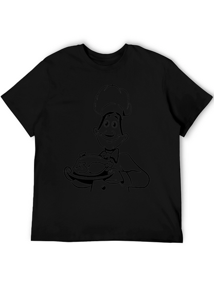 Camiseta Negra Chef con Pollo Asado - Estilo Casual
