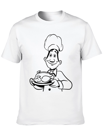 Camiseta Negra Chef con Pollo Asado - Estilo Casual