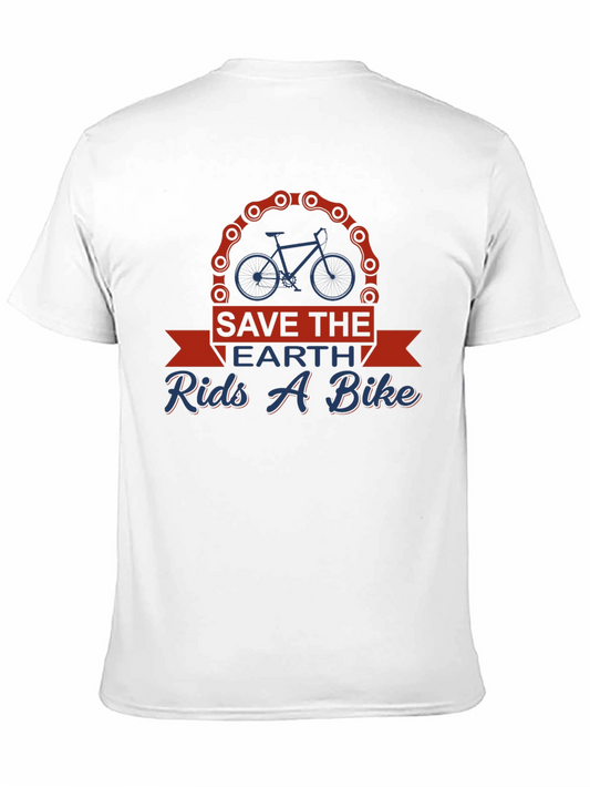 Camiseta Negra Salva la Tierra Anda en Bici