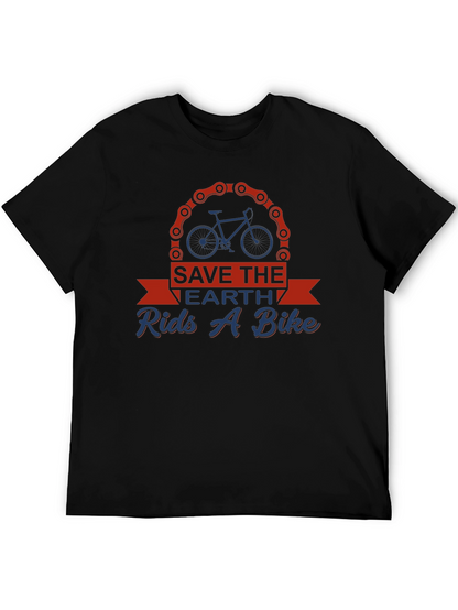 Camiseta Negra Salva la Tierra Anda en Bici