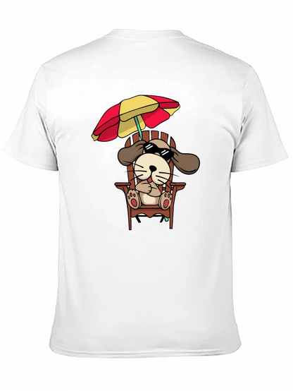 Camiseta Negra con Diseño de Perro Relajado