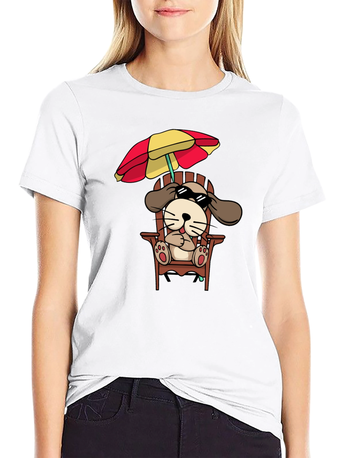 Camiseta Negra con Diseño de Perro Relajado