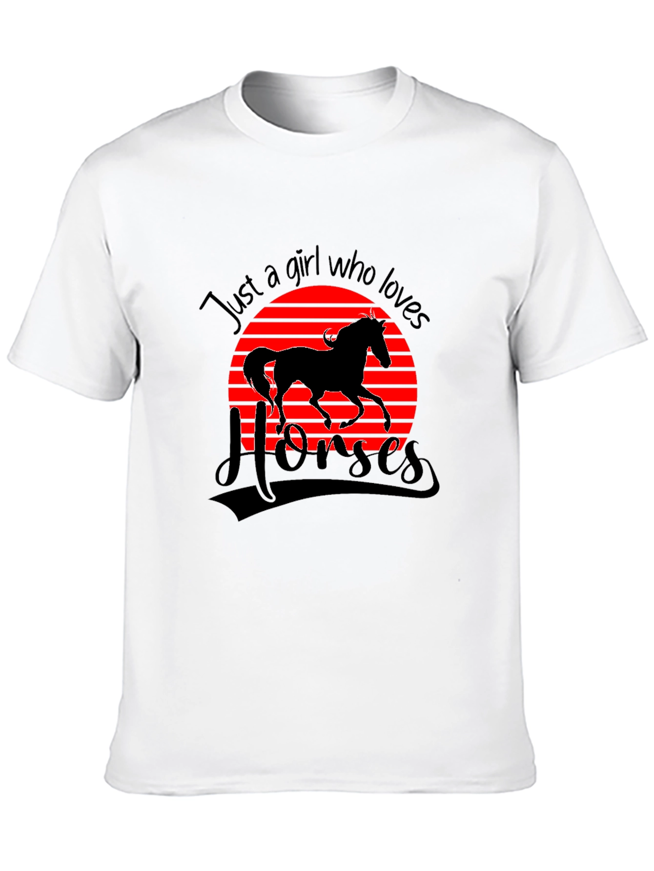 Camiseta Negra Just a Girl Who Loves Horses