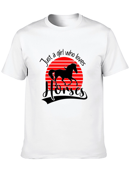 Camiseta Negra Just a Girl Who Loves Horses