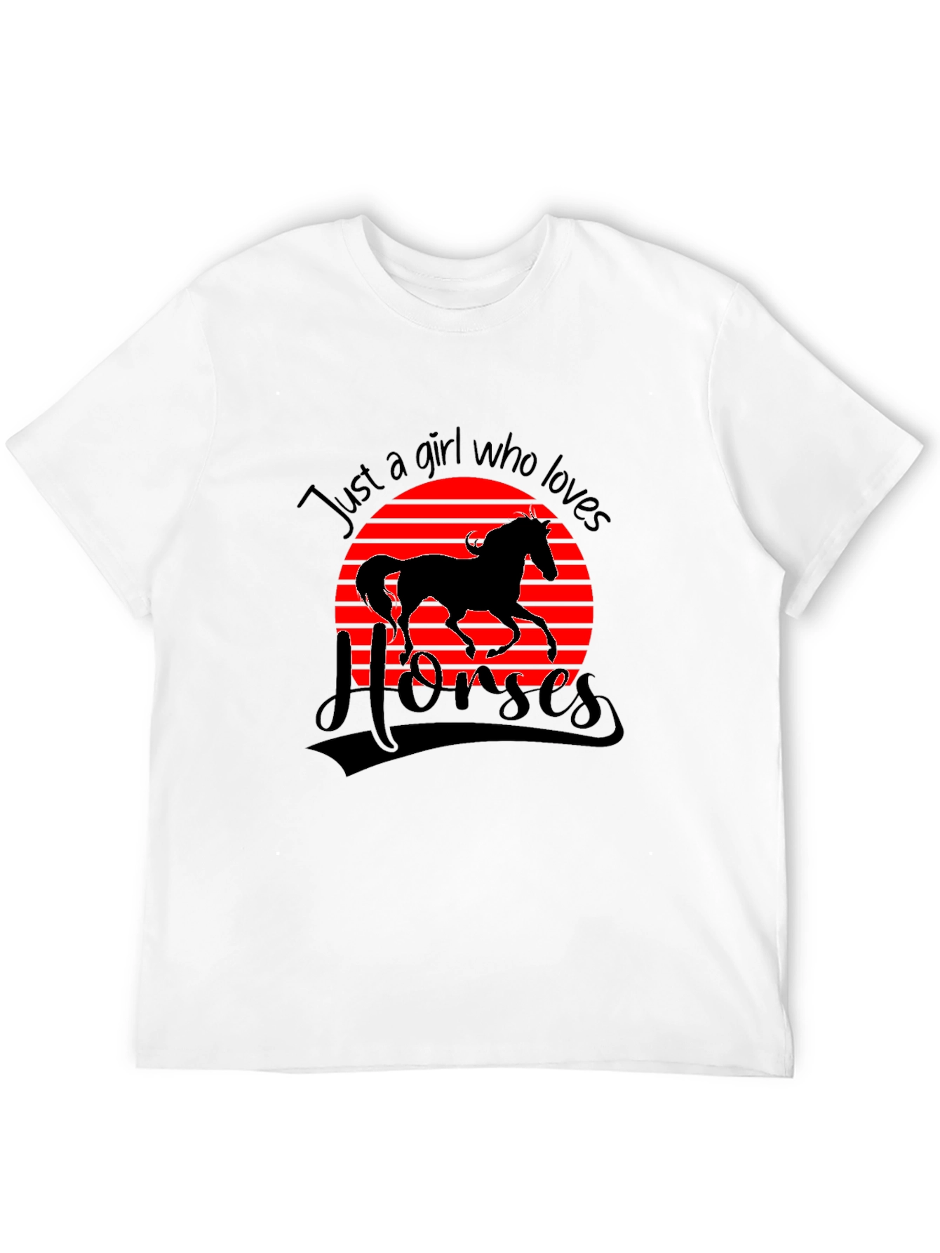 Camiseta Negra Just a Girl Who Loves Horses