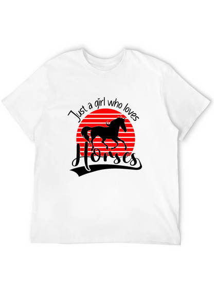Camiseta Negra Just a Girl Who Loves Horses
