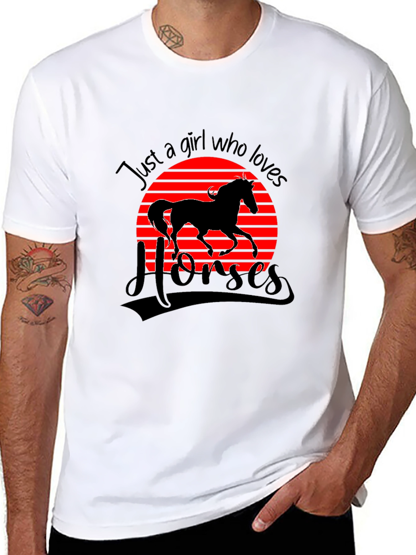 Camiseta Negra Just a Girl Who Loves Horses