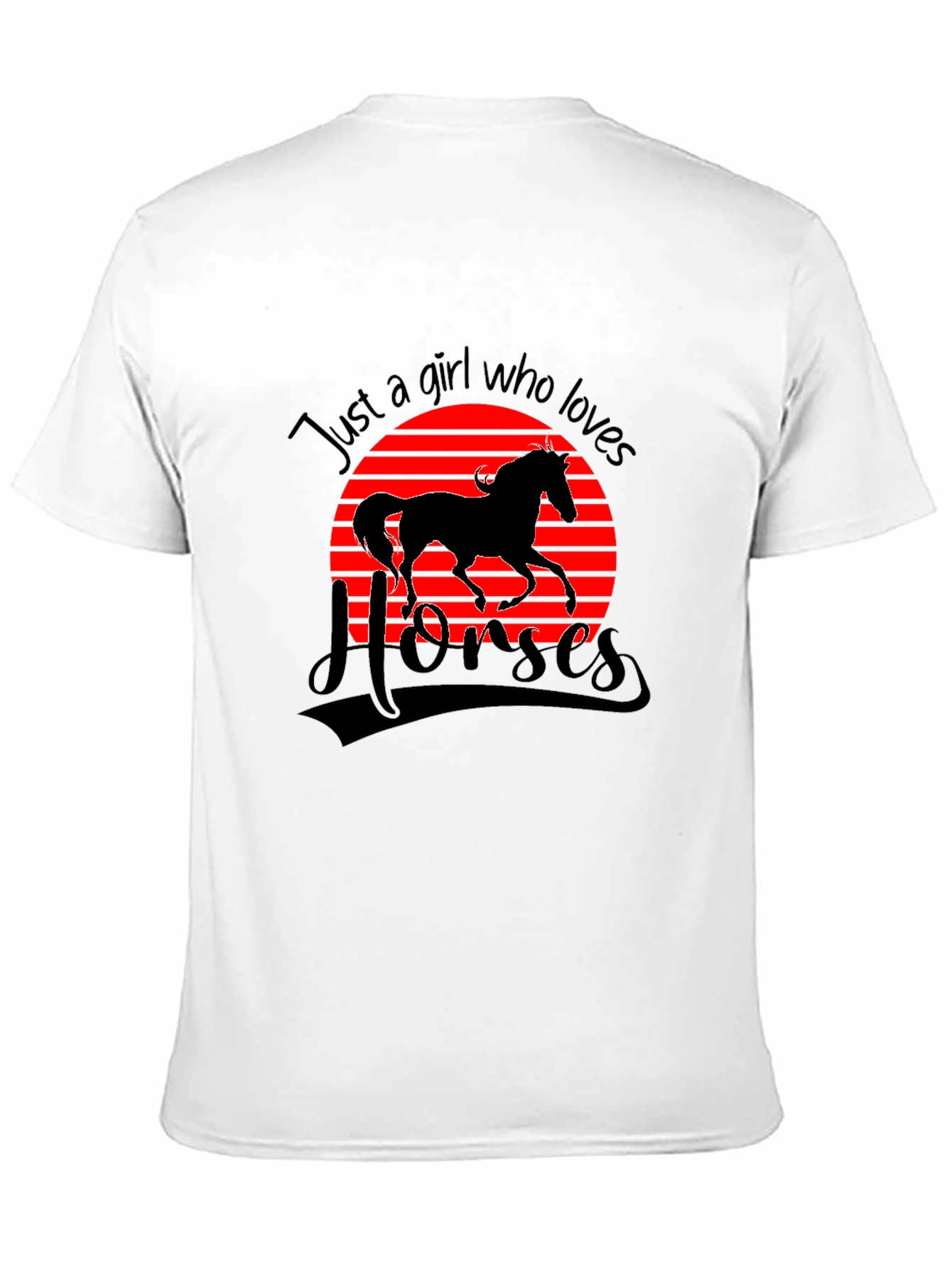Camiseta Negra Just a Girl Who Loves Horses