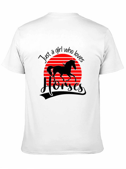 Camiseta Negra Just a Girl Who Loves Horses