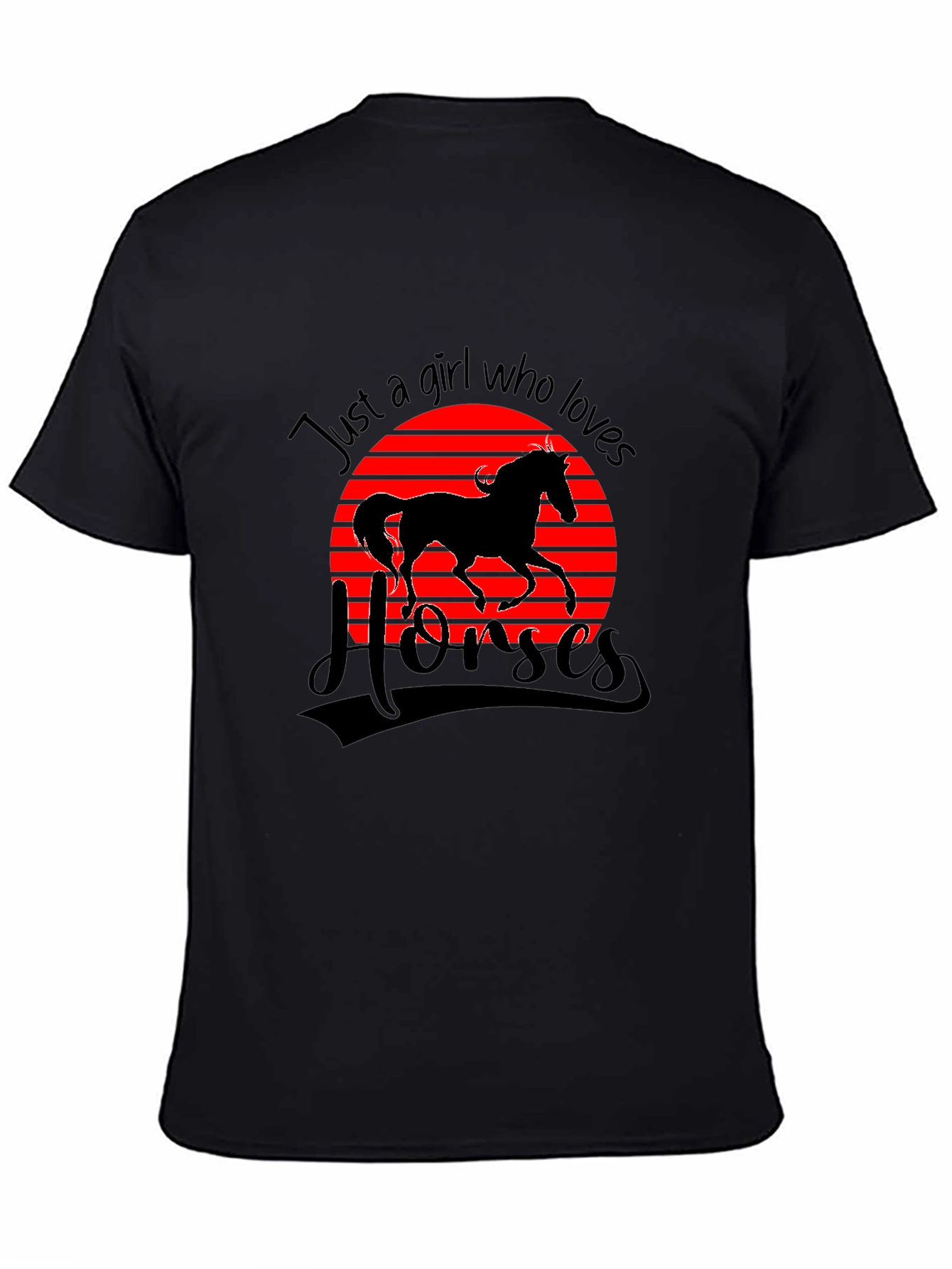 Camiseta Negra Just a Girl Who Loves Horses