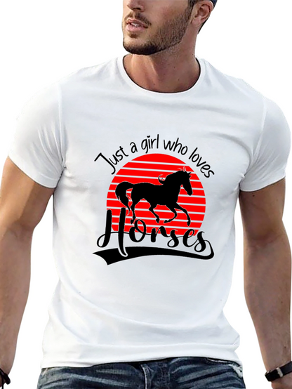 Camiseta Negra Just a Girl Who Loves Horses