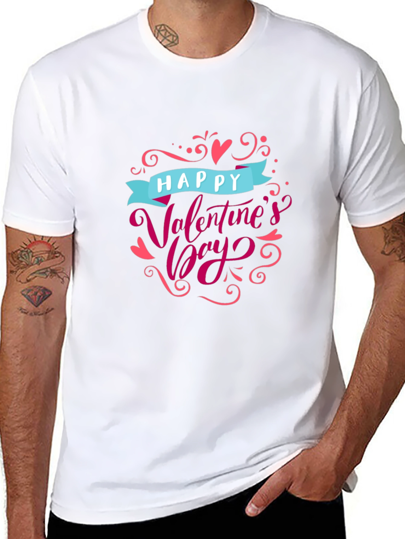 Camiseta Negra Feliz Día de San Valentín