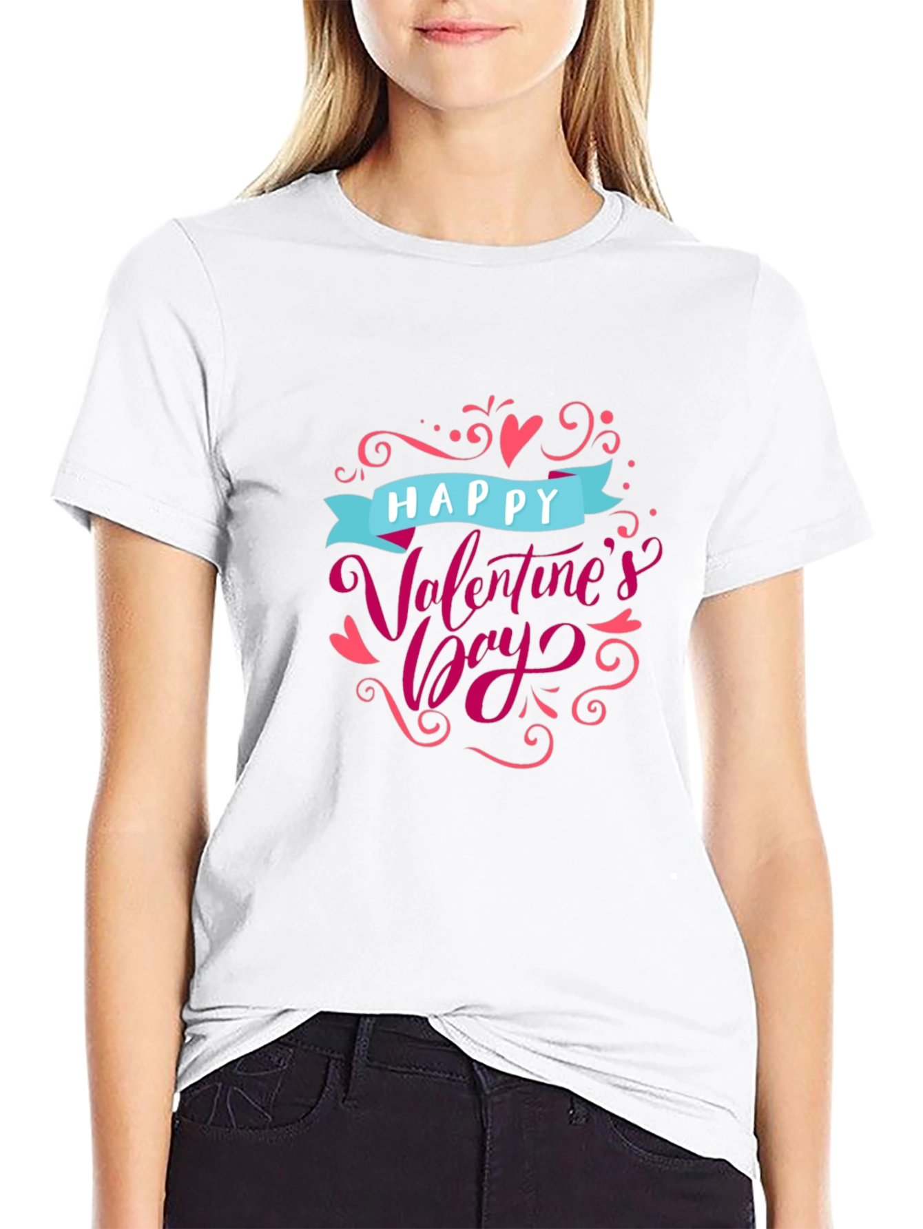 Camiseta Negra Feliz Día de San Valentín