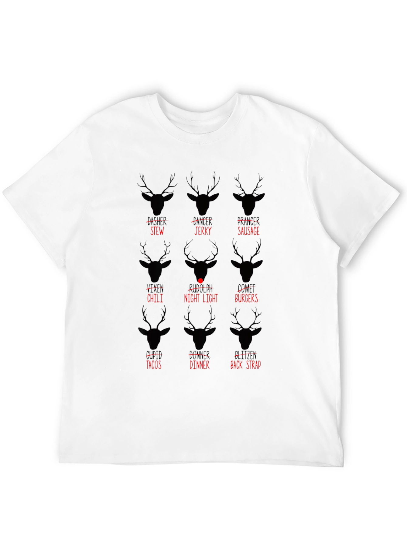 Camiseta Negra Cazador: Humor Culinario de Ciervo