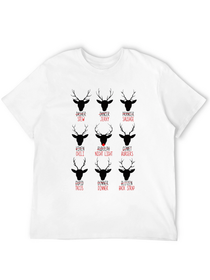 Camiseta Negra Cazador: Humor Culinario de Ciervo