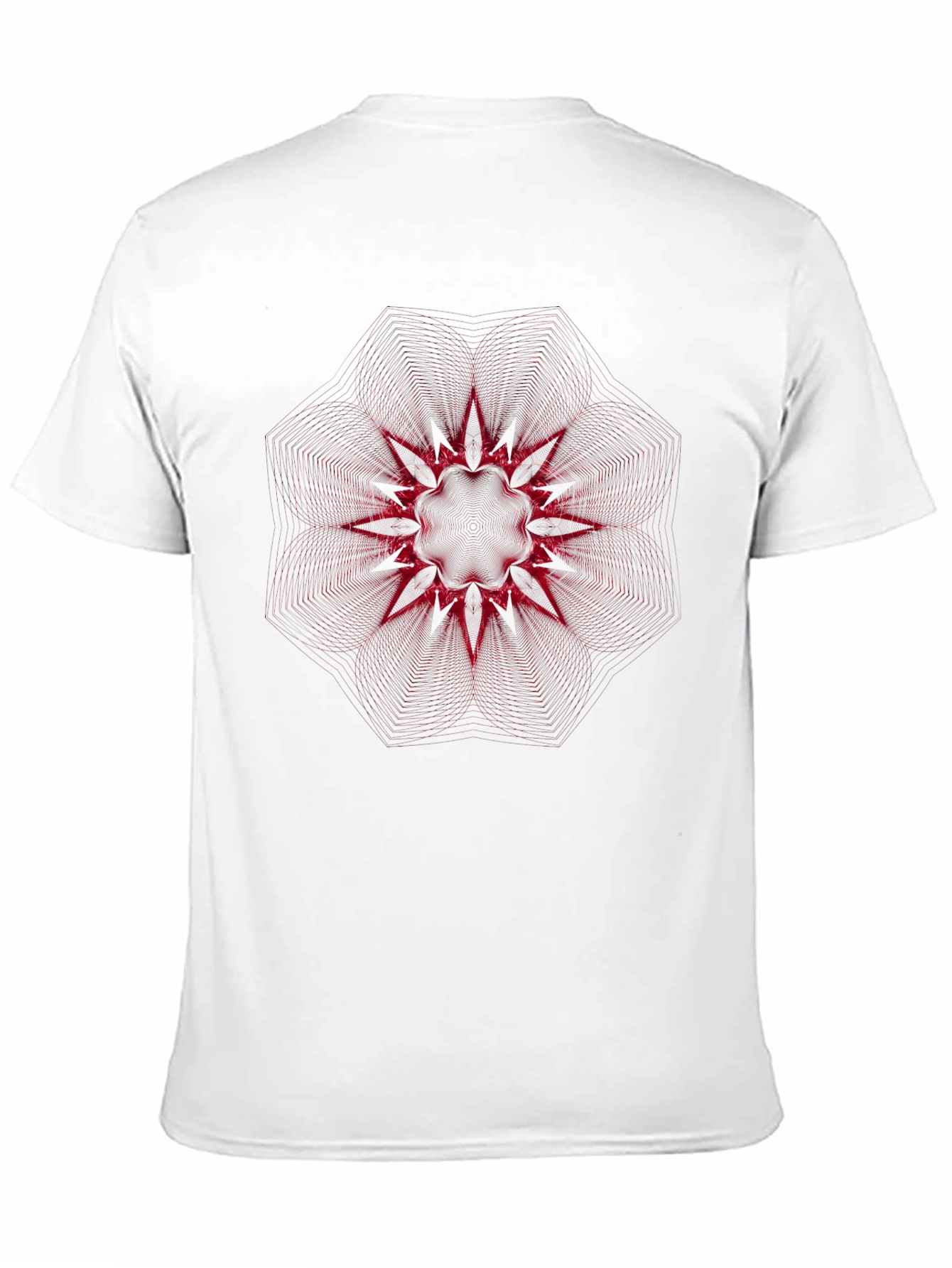 Camiseta Negra con Diseño Abstracto Rojo Intenso