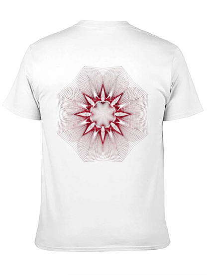 Camiseta Negra con Diseño Abstracto Rojo Intenso